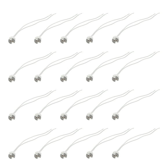 OUNONA 20 Pcs Smart Bulb Ceramic Lamp Holder Lamp Holder Base 15X1.6X1.6CM White