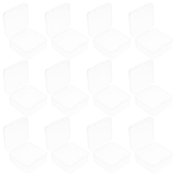 OUNONA 20 Pcs Square Storage Box Bins with Lids Travel Transparent