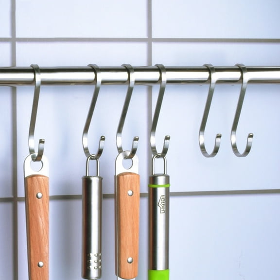 OUNONA 20 Pcs Stainless Steel Hook Pot Rack Hooks Organizers Kitchen Utensils