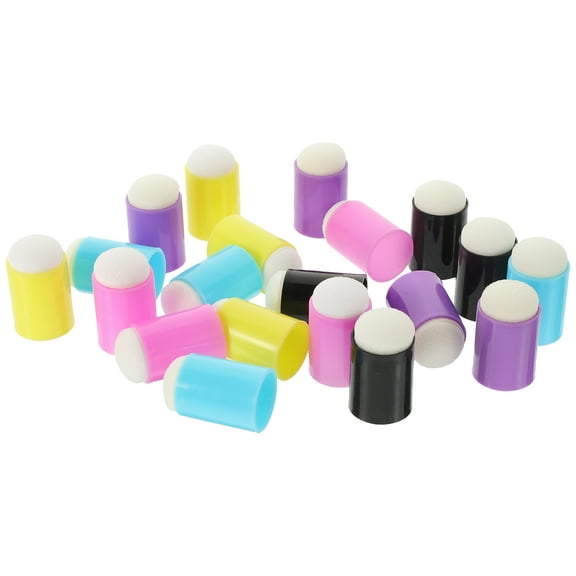 OUNONA  20 Pcs Stamps for Kids Sponge Paint Round Synthetic Painting Finger Sleeves Sponges