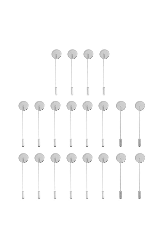 20 Pieces Label Pin Trays with Safety Pin Brooch Bases for Crafting and Projects