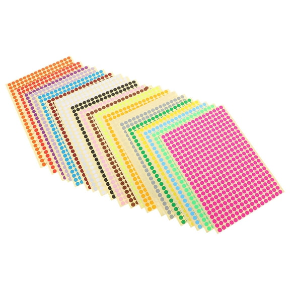 OUNONA 20 Sheets of Classify Labels Adhesive Dot Labels Colored Circle Label Stickers Colorful Dot Stickers Decors