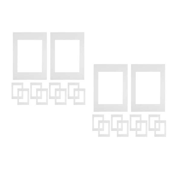 OUNONA 20 pcs A4 White Cardboard Picture Frame Mat with Cutouts Ideal for Photo Matting Art Prints and Pictures for Craft Paper Photo Frames