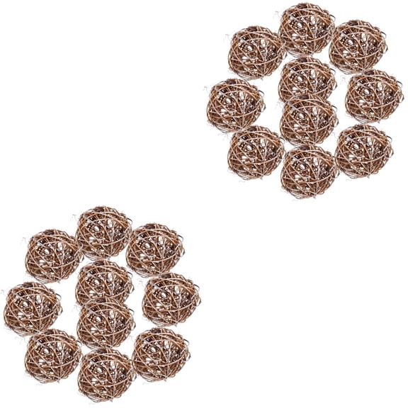 OUNONA 20 pcs Home Decorative Balls Rattan Balls Craft Birthday Wedding Hanging Ornament