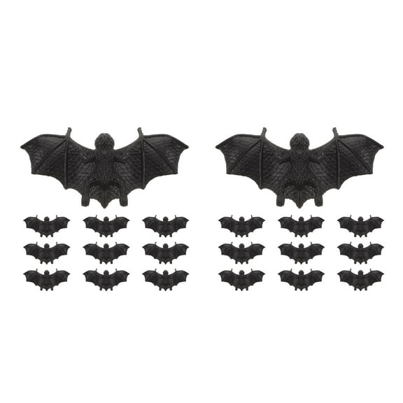 OUNONA 20 pcs Mini 3D Fake Bats Halloween Plastic Decoration Bats Fake Bats Toys Scary Props For Bar And Decor And DIY Craft Supplies