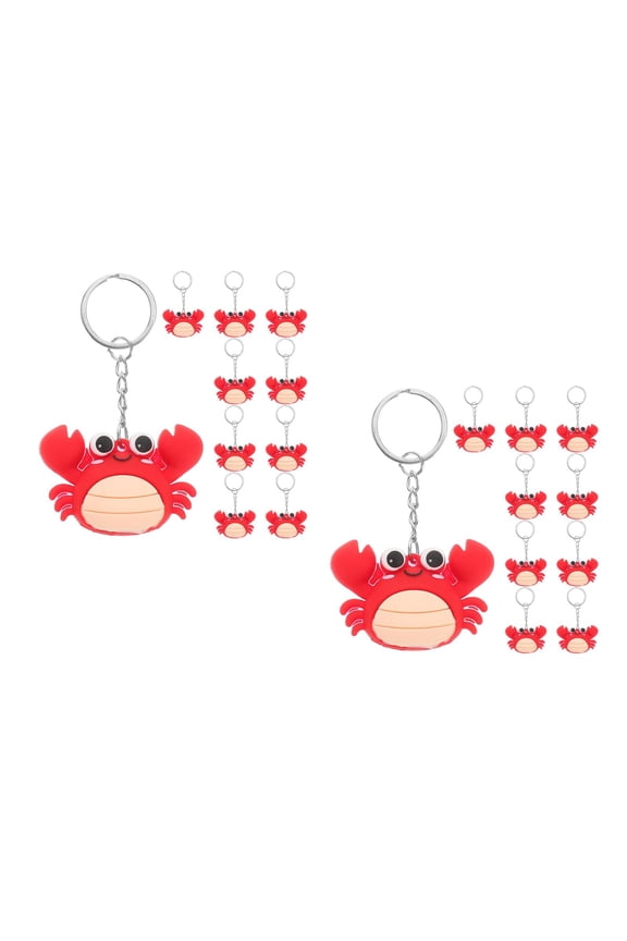20 pcs Simulation Sea Animals Keychains Cute Cartoon Crab Keychain For Backpack Bag Pendant Funny Keychains For Party Favors