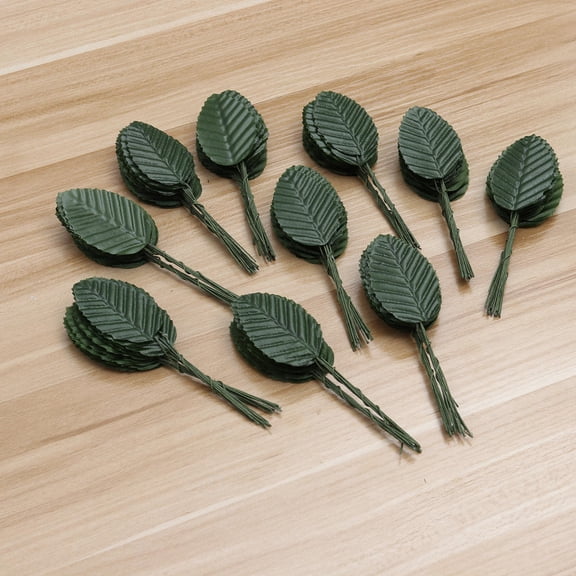 OUNONA Fake Plastic Leaves Artificial Rose Leaves Plastic 200 Pcs Gold