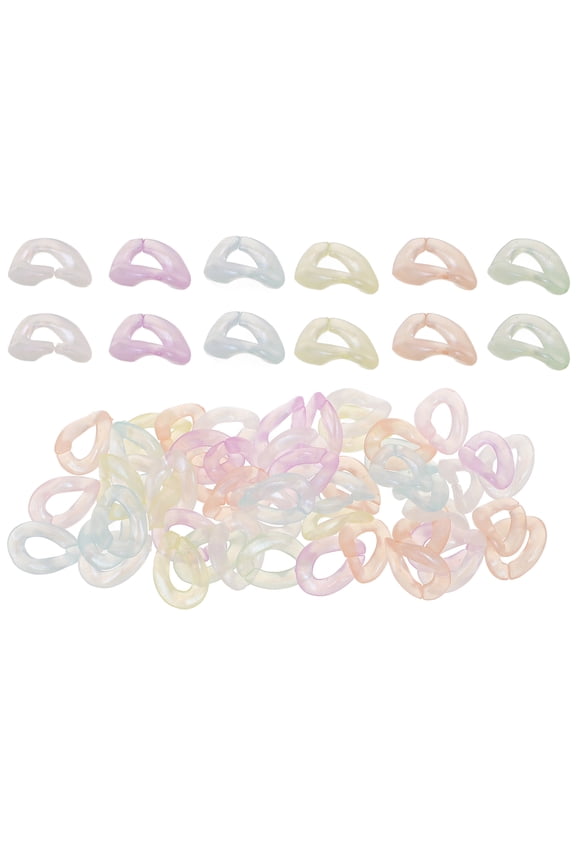200pcs Acrylic Glow in Dark Oval Link Rings for Jewelry Making Key Chain Phone Strap Hat Wallet Jean Pocket Chains