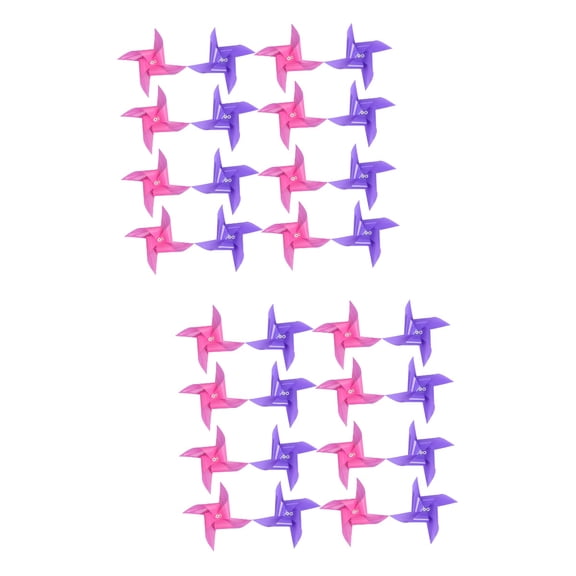 OUNONA 200 Pcs Creative Plastic Windmill String Cloth Windmill Rope Whirligig Wheels Garden Camping Party Decoration with A 30m Steel Rope (Mixed Color)