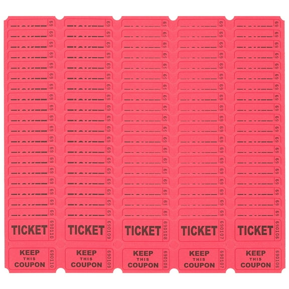 200pcs Red Raffle Tickets for Various Events and Decor Amusement Park Fun in Paper