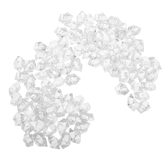 OUNONA Clear Plastic Ice Cubes for Decoration Reusable and Easy to Clean Transparent Fake Ice Rocks Realistic Design