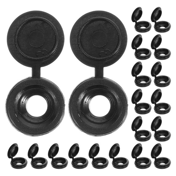 OUNONA 200 Pcs Shutter Screws with Caps Covers Pleated Waterproof Black
