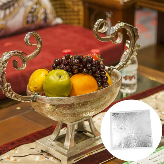 OUNONA 200 Pcs Silver Foil Gilding Leafing Imitation Decoration Decorations