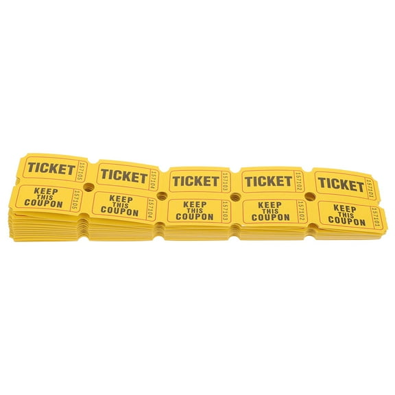 OUNONA 200 Pcs for Numbered Raffle Ticket Baby 5.00X2.50X0.10CM Yellow