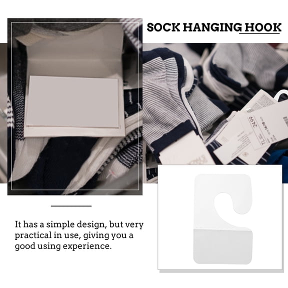 OUNONA 200 Pieces Clear Self-Adhesive Tab Hooks for Retail Store Pegboard Display Hangers, and Easy to Use