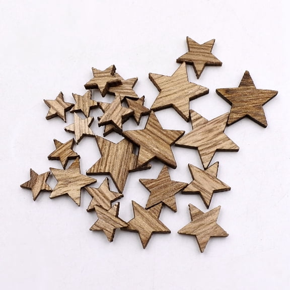 OUNONA 200PCS Light Shaped Wood Slices for DIY Crafts Decorations Synthetic Material