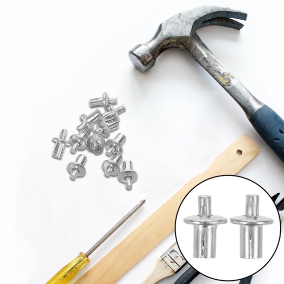 OUNONA 200Pcs Aluminum Dome Drive Rivets Knock Type Expansion Rivet for Machinery and Furniture Assembly