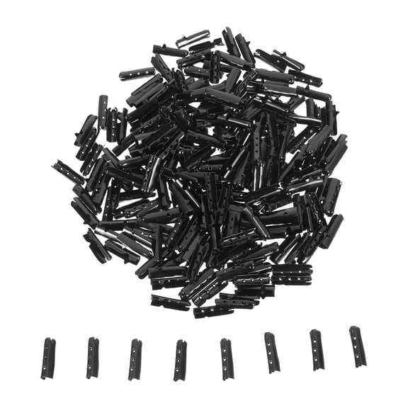 OUNONA 200Pcs Metal Shoe Lace Tips Replacement Ends with Durable Gunmetal Finish for Sneaker and Boot Laces
