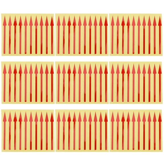 OUNONA 200Pcs Reflective Red Arrow Direction Stickers Self Adhesive for Equipment Marking
