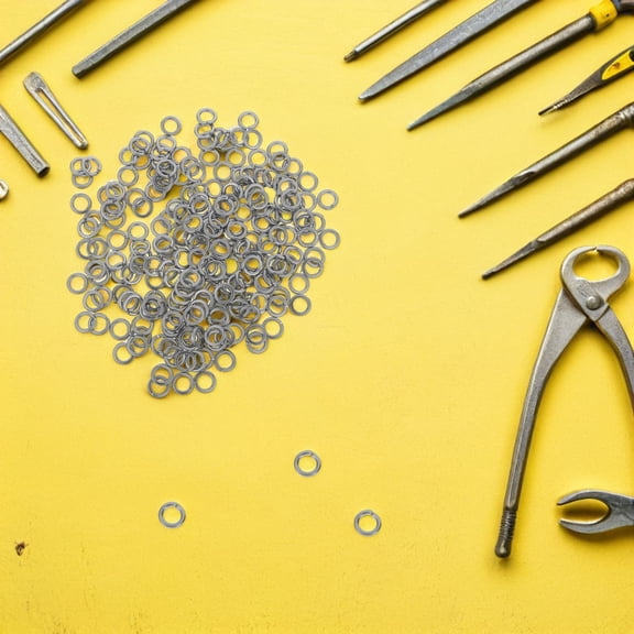 OUNONA 200Pcs Round Metal Steel Washers with Circular Flat Gasket for Even Pressure Distribution