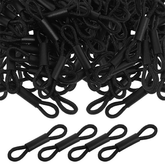 OUNONA 200Pcs Universal Fit Black Elastic Leg Bands for Chickens Efficient Identification Tags