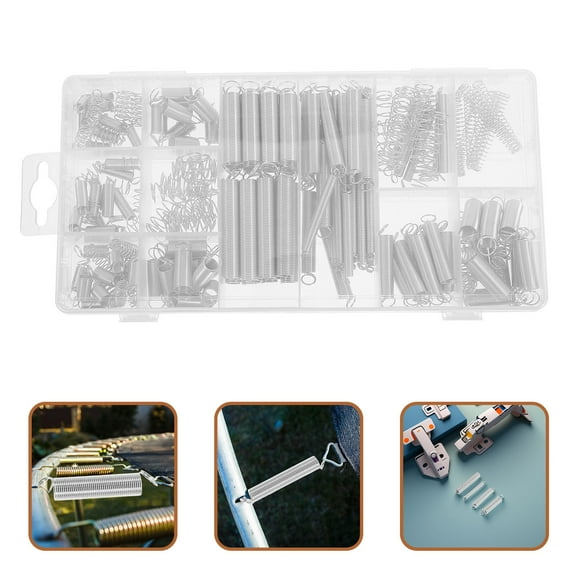 OUNONA 200Pcs Versatile Spring Set with Tension and Compression Springs for Home and Vehicle Repairs