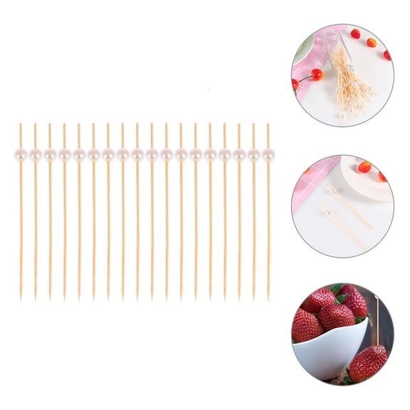 TABLETREANDS Cocktail Sticks Bamboo For Parties Appetizer Serving 200Pcs 4.72X0.31X0.31in