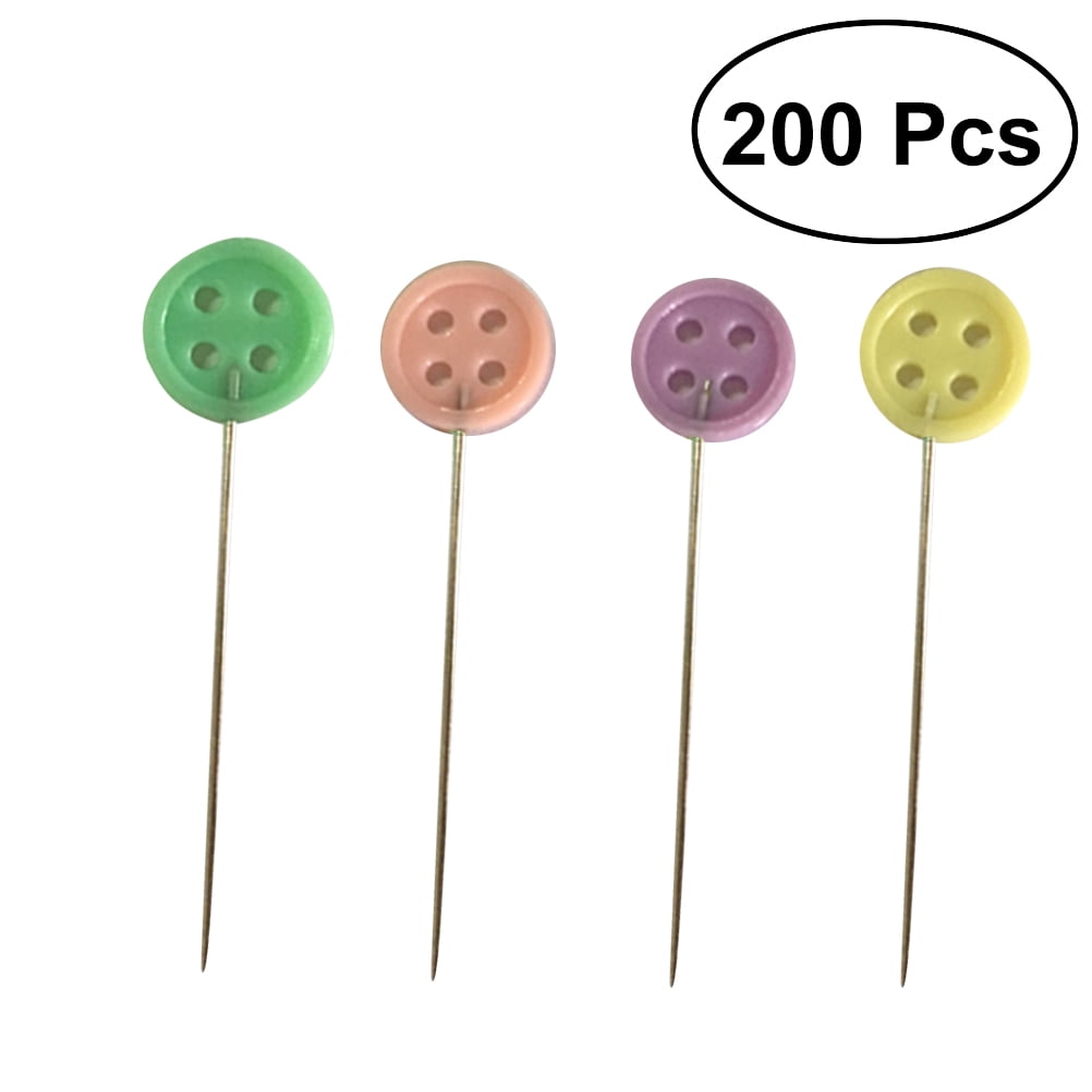  200pcs Sewing Pins Flat Head Straight Pins with