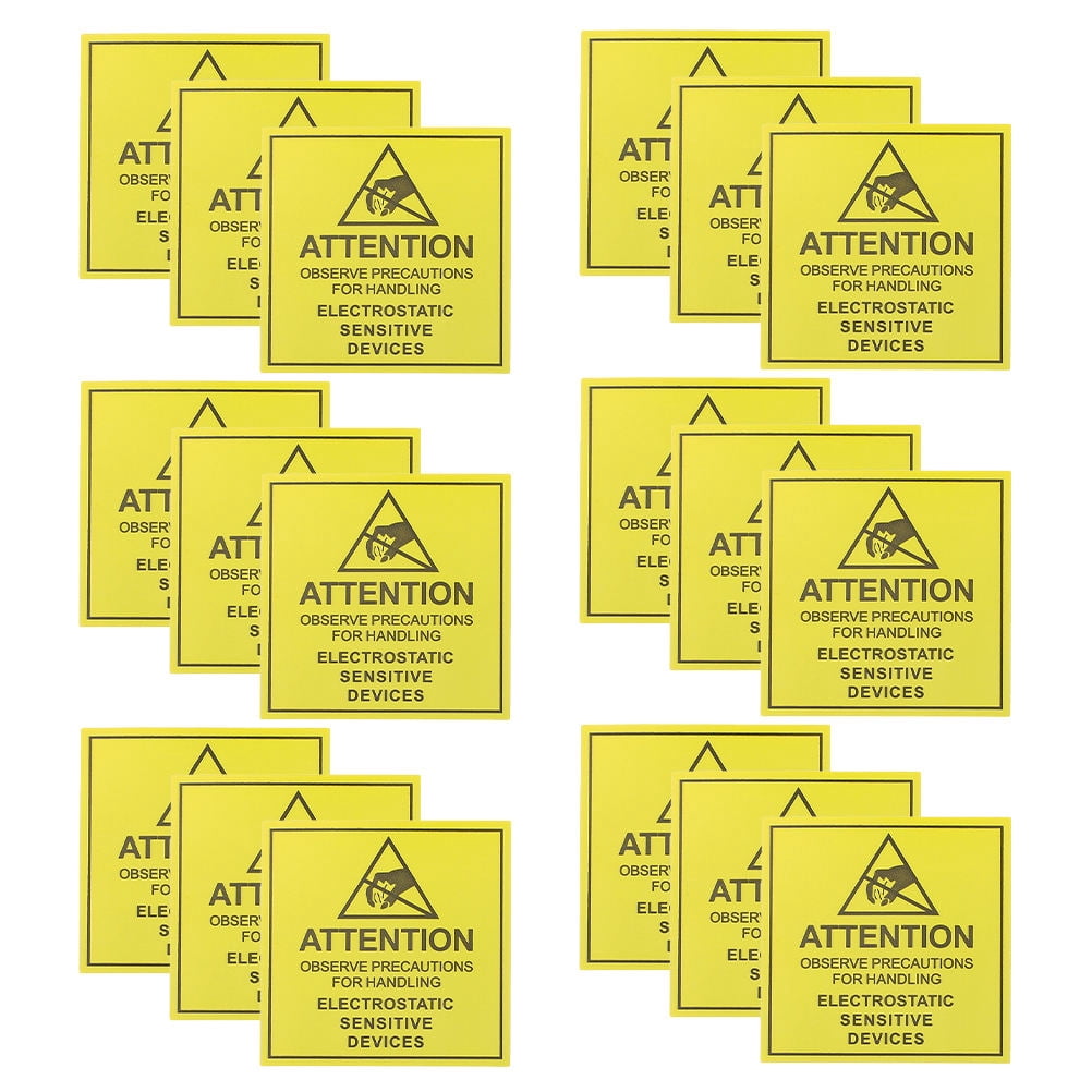 OUNONA 200pcs Electrostatic Warning Decals Static Caution Stickers Self ...