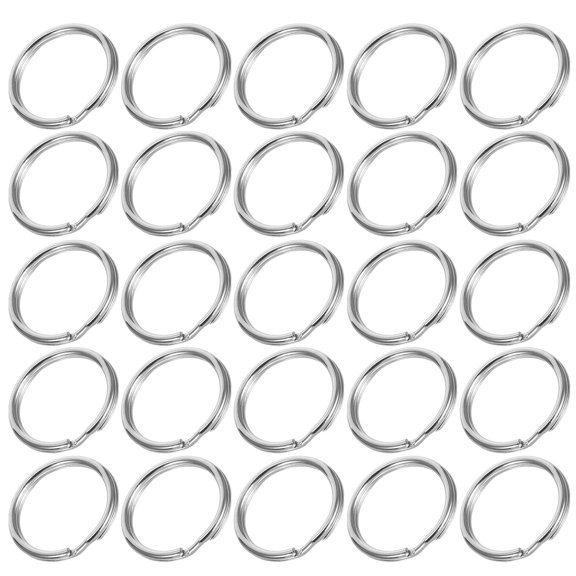 OUNONA 200 Pieces Stainless Steel Round Flat Split Key for Crafts, Keychains, and Accessories