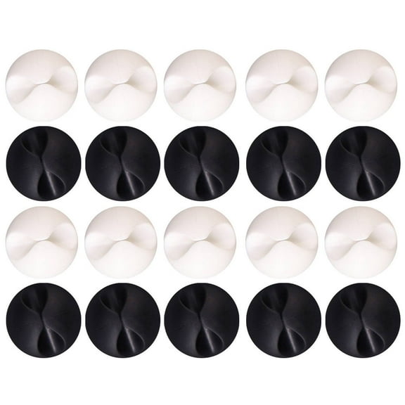 OUNONA 20PCS Cable Clips Wire Holders Desktop Cord Organizers for Charging Cables TV PC Laptop Home Office Random Colors