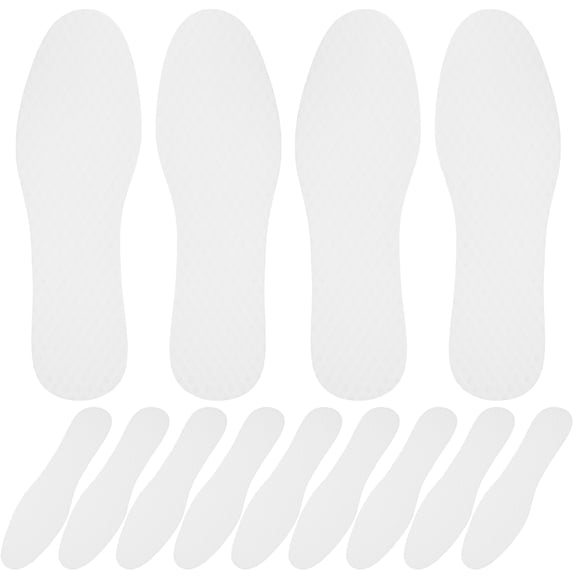OUNONA 20Pairs White Thin Shoe Insoles Soft Absorbent Replaceable Liners for Running and Hiking Shoes