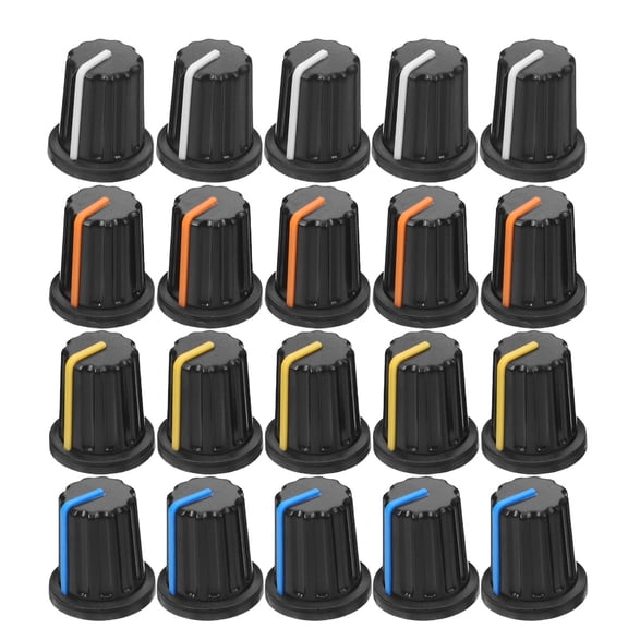 OUNONA 20Pcs Plastic Potentiometer Knob Assorted Color Volume Control for Encoder