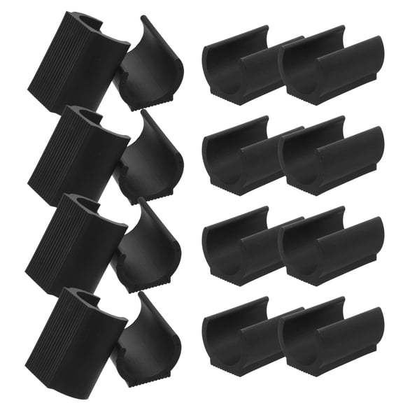 OUNONA 20Pcs Black PVC Plastic Pipe Supports U Shaped Clamps for Tube Stability