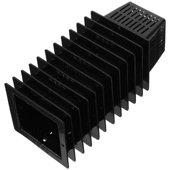 OUNONA 20Pcs Black Plastic Mesh Net Cups for Hydroponics Square Planter for Balcony Vegetables