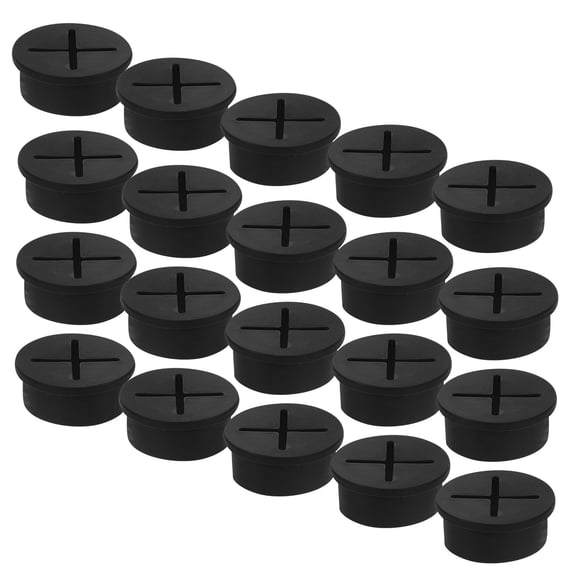 OUNONA Round Hole Cover Rubber 20Pcs for Display Cabinets with Sleek Design 1.2in Diameter