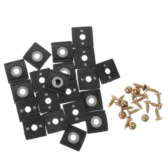 OUNONA 20Pcs Black Window Limiter Lock Set Stainless Steel Sliding Support Hardware Accessories