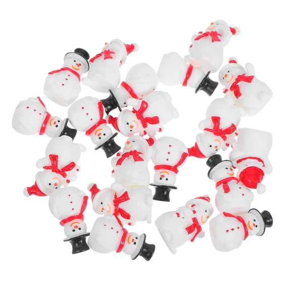 OUNONA 20Pcs Christmas Snowman Figurines Resin Elegant Design for Holiday Diorama Accessories