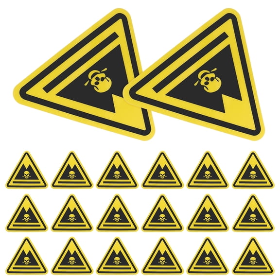 OUNONA Safety Warning Decal Yellow PVC Weather Resistant Easy Application for Decoration 20Pcs