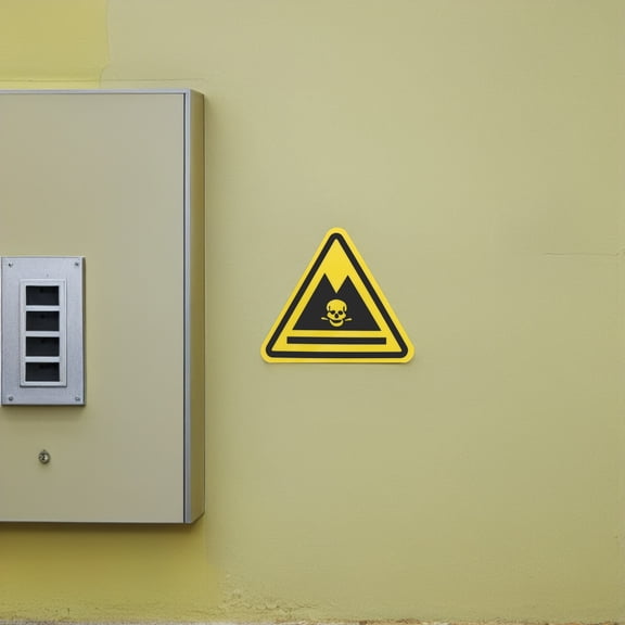 OUNONA 20Pcs Safety Caution Label Yellow Vinyl Warning Decal for Workplace Use