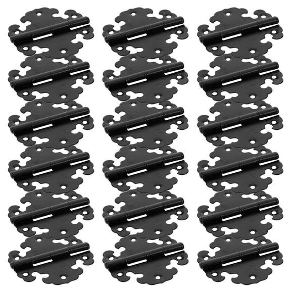 OUNONA 20Pcs Vintage Black Cabinet Hinges Iron Retro Decorative Hinges for Kitchen and Furniture Doors