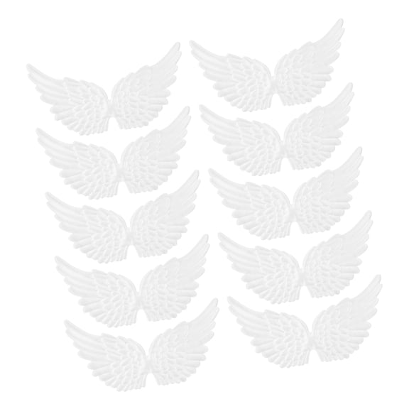 OUNONA 20-Pack White Fabric Wings Sew- Patches for Clothing, Jackets, Shirts, Bags, Craft Accessories