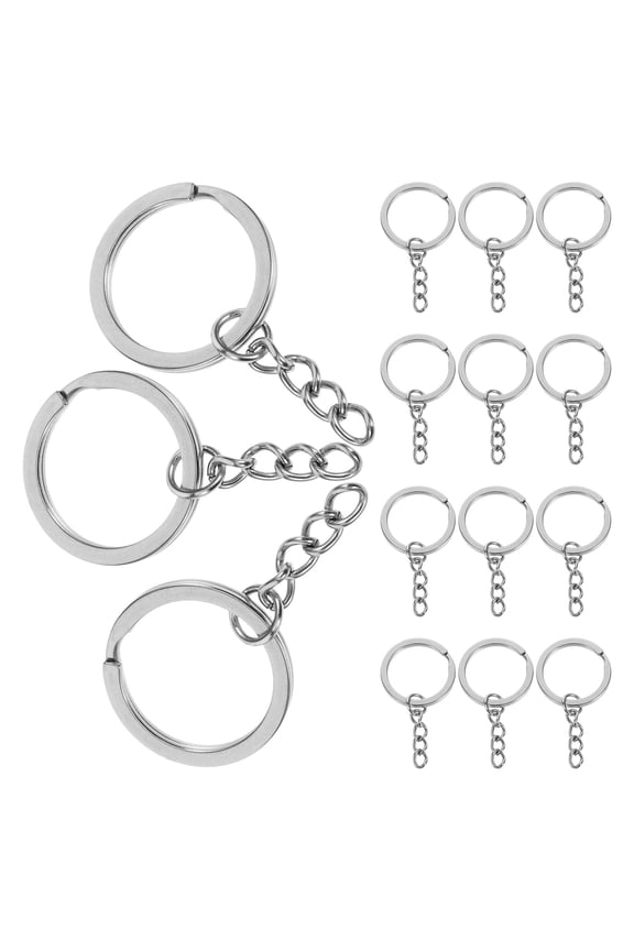 20-Pack Flat Metal Key for Keychains, Round O-Shaped Keychain , Multipurpose Flat Key
