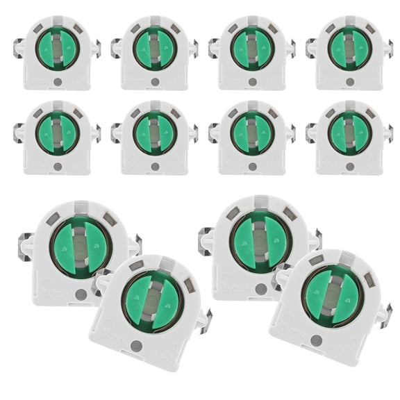 OUNONA 20Pcs Fluorescent Tube Light Socket Holder White Sturdy Lamp Accessories
