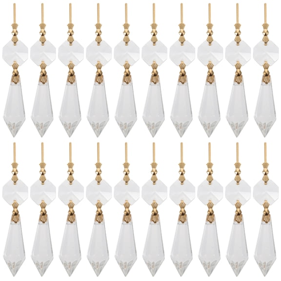 OUNONA 20 Pieces Clear Chandelier Crystal Pendants Replacement Parts for Home Decoration and Lighting Fixtures
