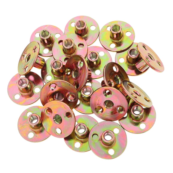 OUNONA 20Pcs Hardware Screw Base Rivet Nut Metal for Furniture and Construction Assembly