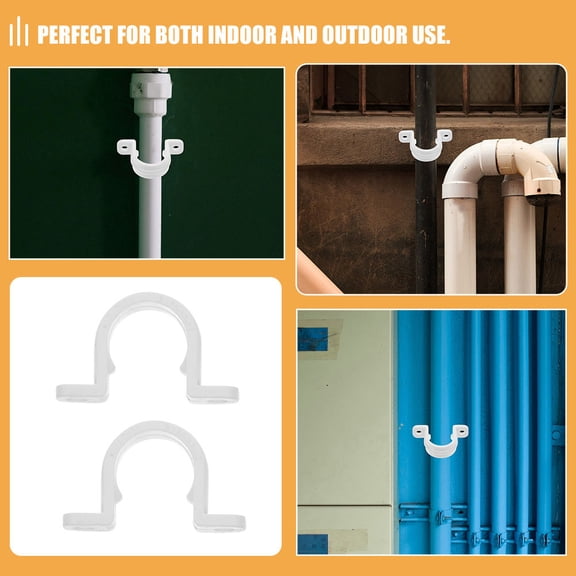 OUNONA 20Pcs Heavy Duty White U Brackets for Mounting Pipes with Precise Craftsmanship and Strong Fixation