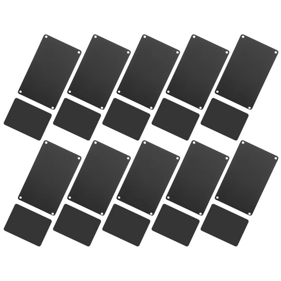 OUNONA 20Pcs Black Aluminum Blank Sign Metal Name Plates DIY Door Plate for Cafe Restaurant Decoration