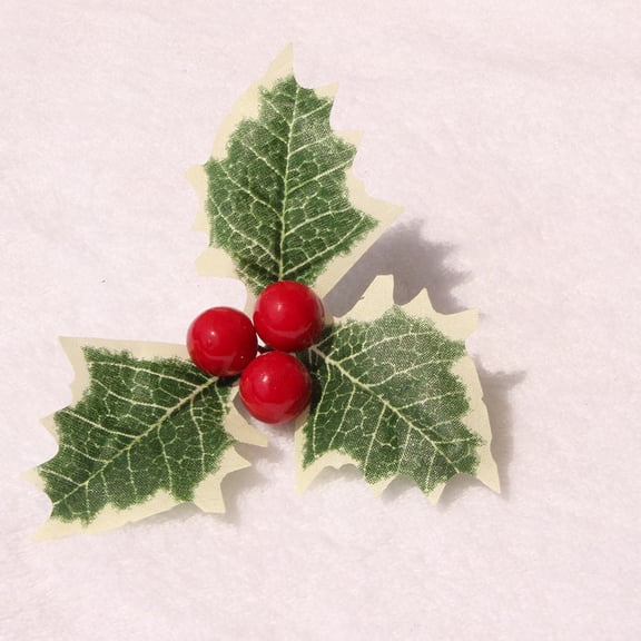 OUNONA 20 Pieces Red Artificial Berries and Leaves Set, Reusable Simulation Fruit Decorations for Holiday and Seasonal Displays