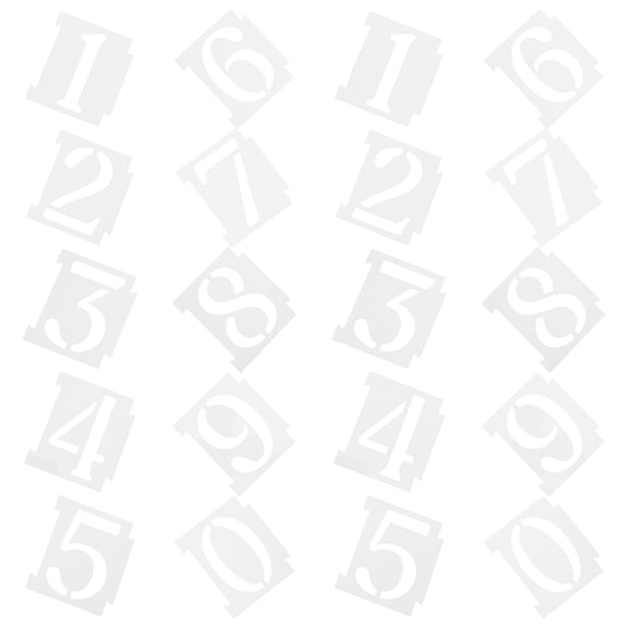OUNONA 4-Inch Plastic Number Stencils 0-9 Reusable Outdoor Address Wall Painting Kit 20 Pieces